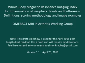 Whole-Body Magnetic Resonance Imaging Index for Inflammation of Peripheral Joints and Entheses