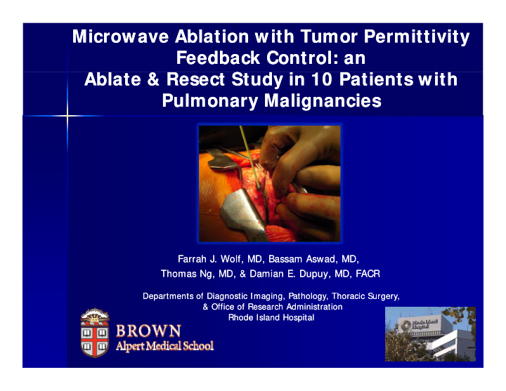 microwave ablation with tumor permittivity microwave