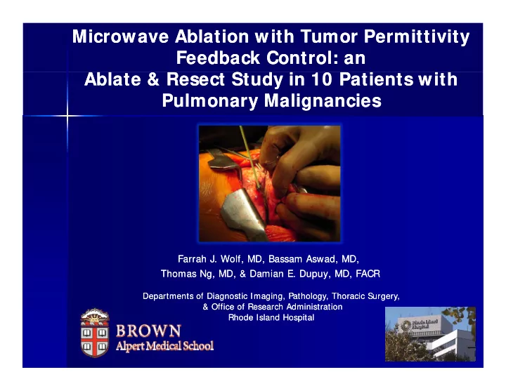 microwave ablation with tumor permittivity microwave