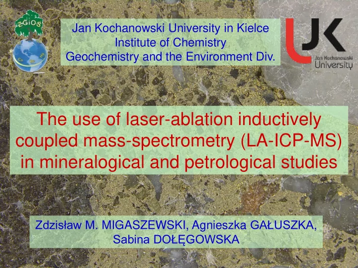 in mineralogical and petrological studies