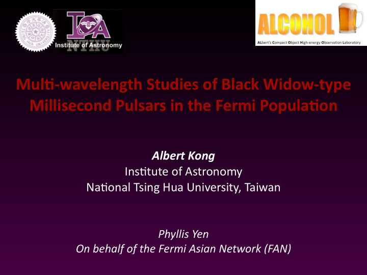 mul wavelength studies of black widow type millisecond