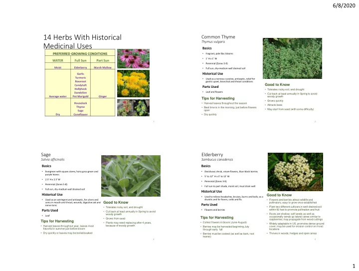 14 herbs with historical