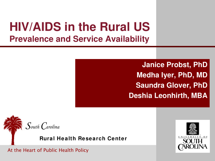 hiv aids in the rural us