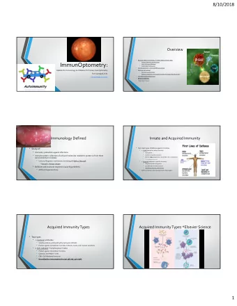 ImmunOptometry:   ShhhIts a secret: Medscape   Robbins Basic Pathology text   How