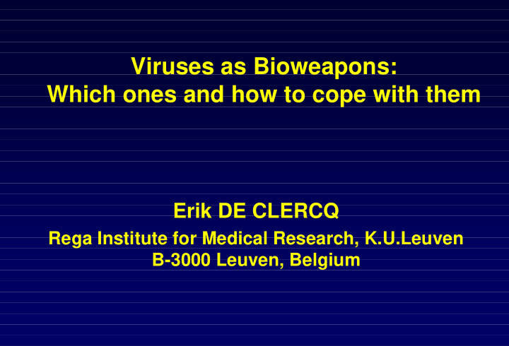 viruses as bioweapons which ones and how to cope with them