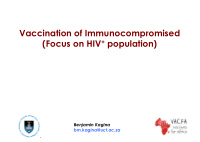 vaccination of immunocompromised focus on hiv population