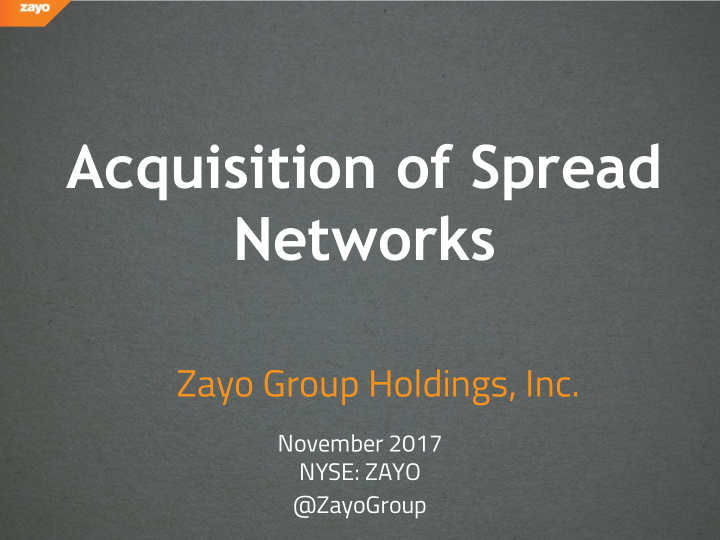 acquisition of spread networks