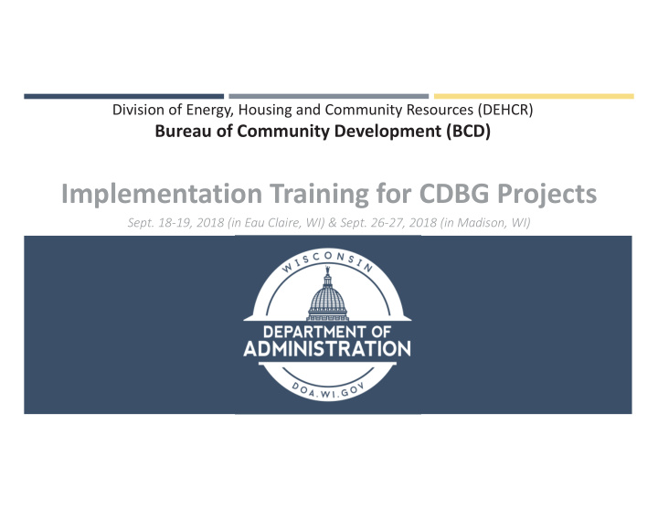 implementation training for cdbg projects