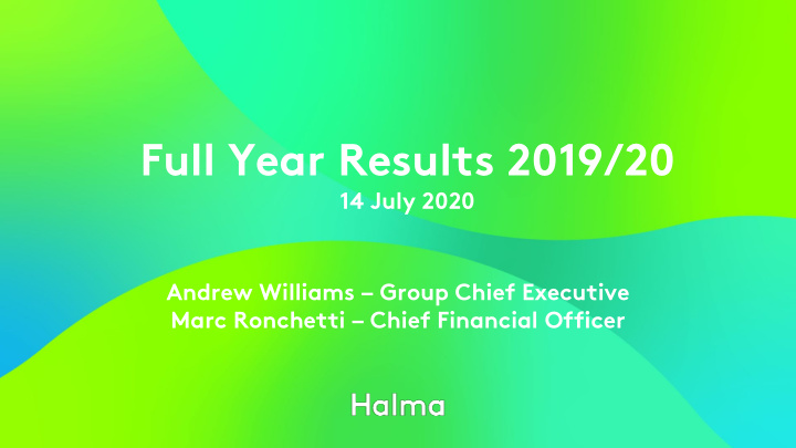 full year results 2019 20