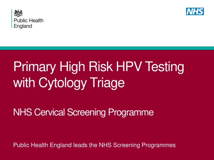 with cytology triage