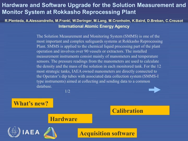 what s new calibration hardware