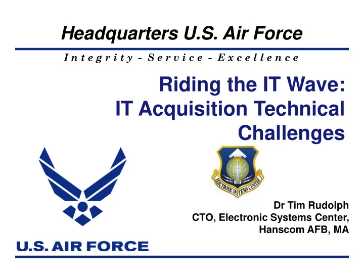 riding the it wave it acquisition technical challenges