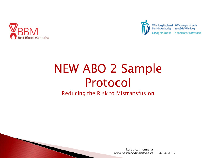 new abo 2 sample protocol