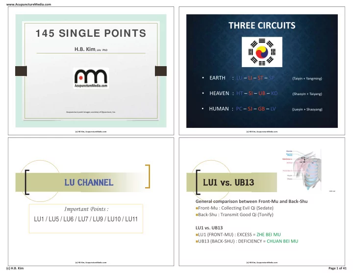 three circuits 145 single points