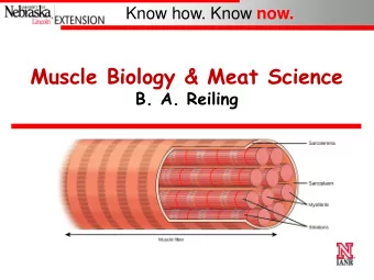 Muscle Biology &amp; Meat Science  B. A. Reiling Know how. Know now.  What is Meat?  Animal