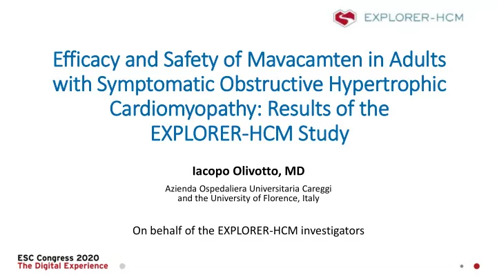 efficacy and safety of mavacamten in adults