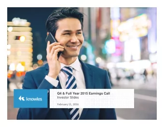 Q4 &amp; Full Year 2015 Earnings Call  Investor Slides  February 11, 2016  Non-GAAP Disclaimer  The