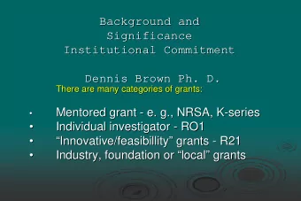 Background and  Background and  Significance  Significance  Institutional Commitment  Institutional