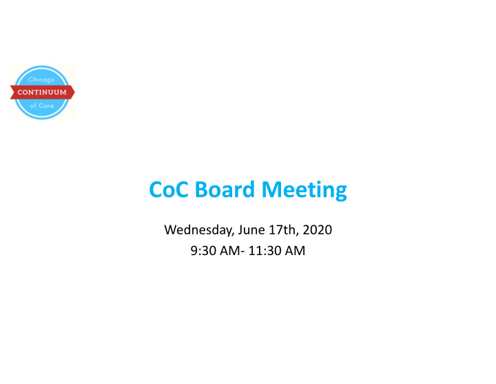 coc board meeting