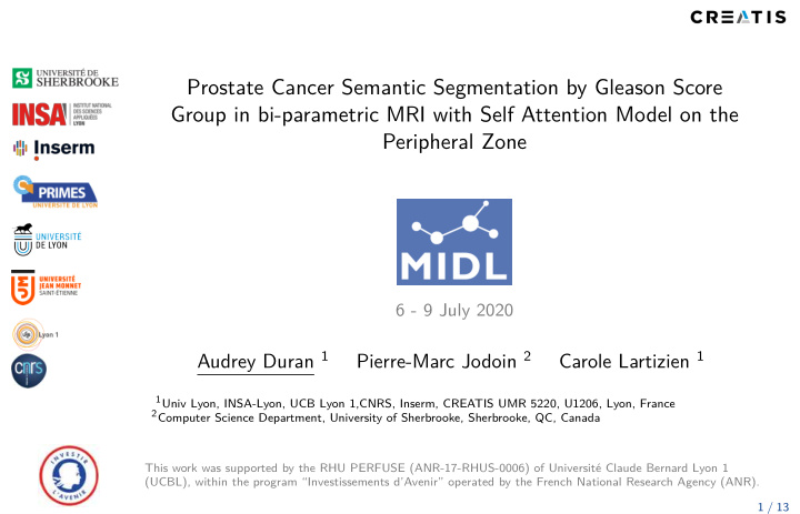 prostate cancer semantic segmentation by gleason score
