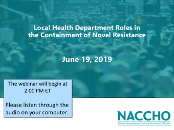 June 19, 2019  The webinar will begin at  2:00 PM ET.  Please listen through the  audio on your