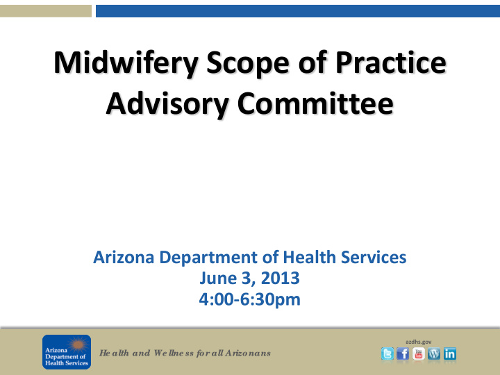 midwifery scope of practice advisory committee