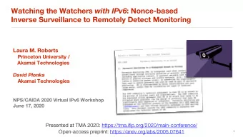 Watching the Watchers with IPv6 : Nonce-based  Inverse Surveillance to Remotely Detect Monitoring
