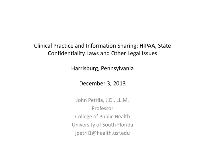 clinical practice and information sharing hipaa state