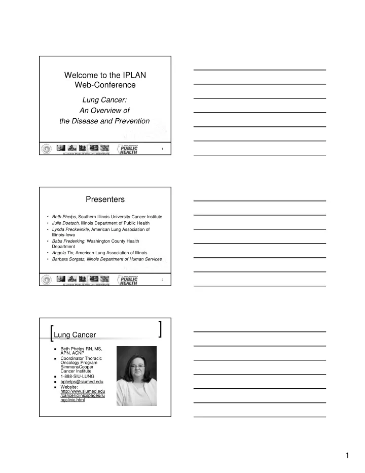 welcome to the iplan web conference