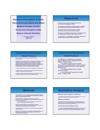 Objectives Attitudes and Perceptions of Family  Planning Among Patients and Skilled  To