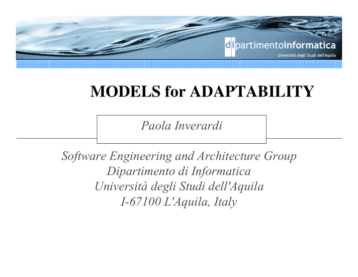 models for adaptability
