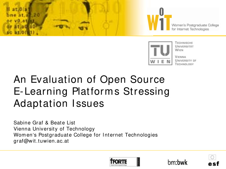 an evaluation of open source e learning platforms