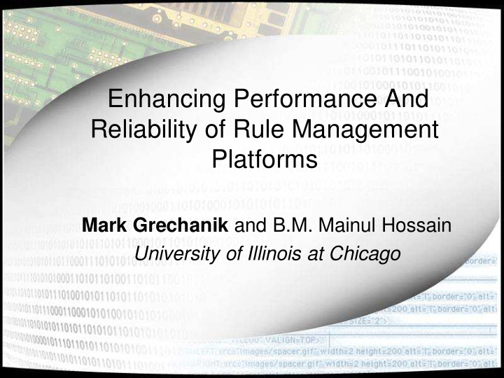 enhancing performance and reliability of rule management