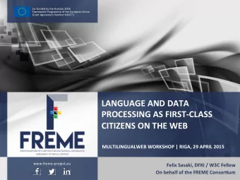 LANGUAGE  AND  DATA    PROCESSING  AS  FIRST-CLASS    CITIZENS  ON