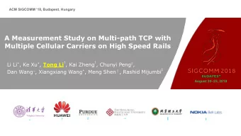A Measurement Study on Multi-path TCP with  Multiple Cellular Carriers on High Speed Rails  ,