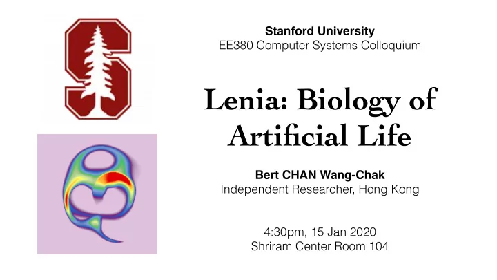 lenia biology of artificial life