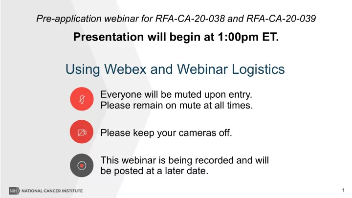 using webex and webinar logistics