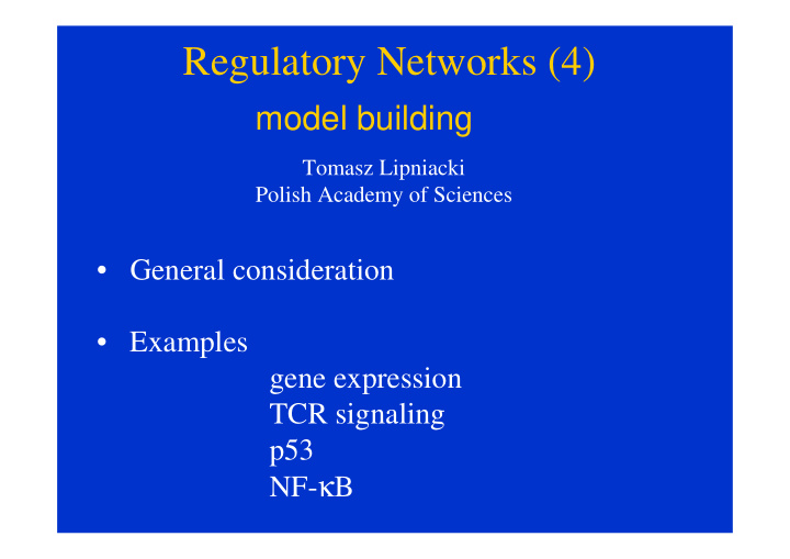 regulatory networks 4