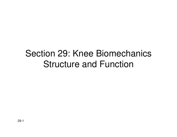 section 29 knee biomechanics structure and function