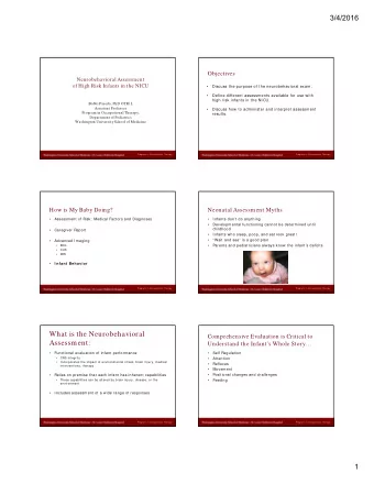 What is the Neurobehavioral  Comprehensive Evaluation is Critical to  Assessment:  Understand the