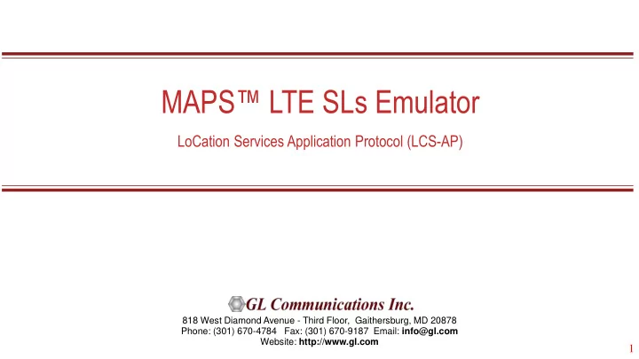 maps lte sls emulator