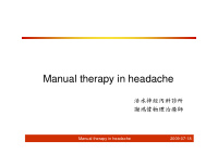 manual therapy in headache manual therapy in headache