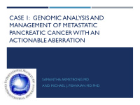 case 1 genomic analysis and management of metastatic