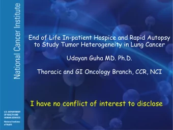 I have no conflict of interest to disclose  Slides developed by the National Cancer Institute, and