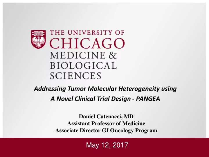addressing tumor molecular heterogeneity using a novel