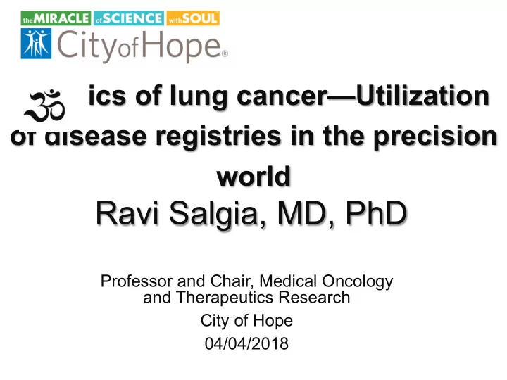 ravi salgia md phd