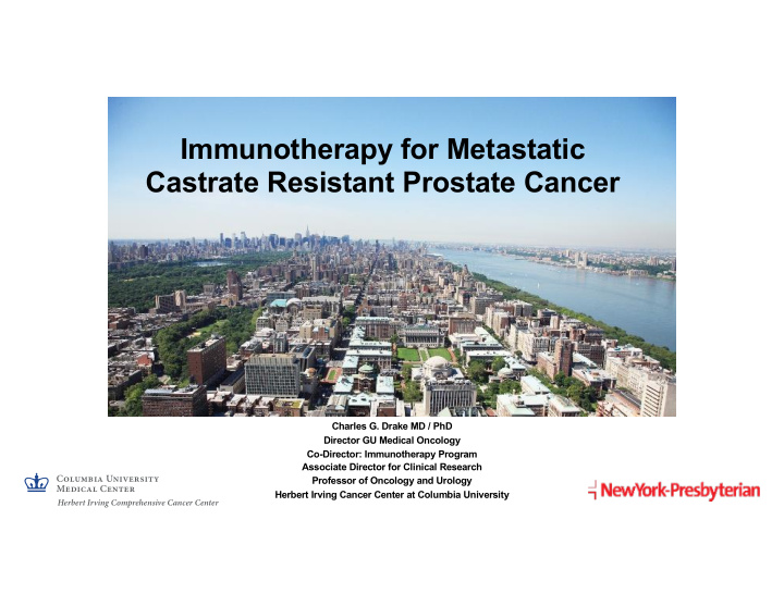 immunotherapy for metastatic castrate resistant prostate