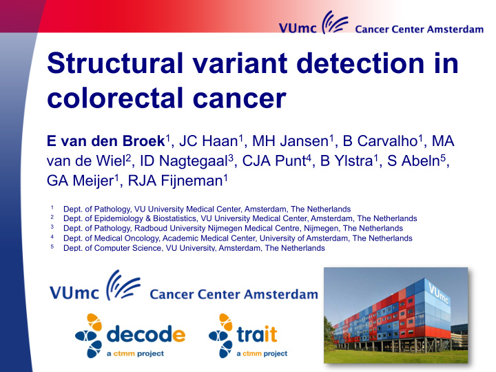 structural variant detection in colorectal cancer