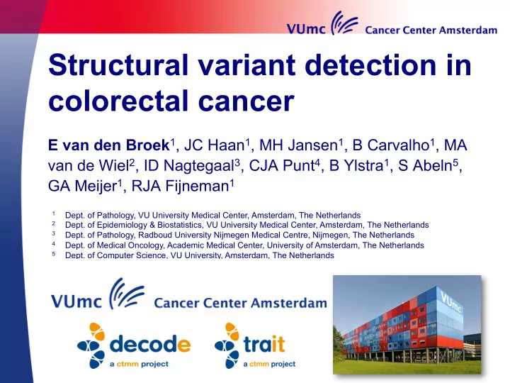 structural variant detection in colorectal cancer