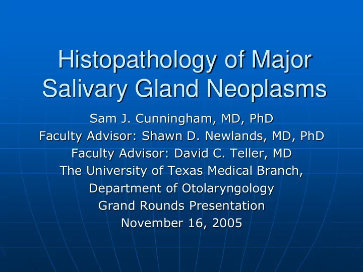 salivary gland neoplasms